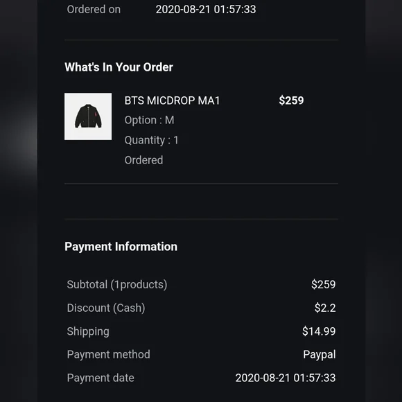 Authentic BTS Mic Drop Bomber Jacket Medium - Picture 13 of 13